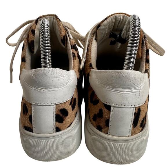 Myra Bag Sz 7.5 38 Leopard Hairon Leather Platform Sneakers Casual Mob Wife Fur - Picture 5 of 15